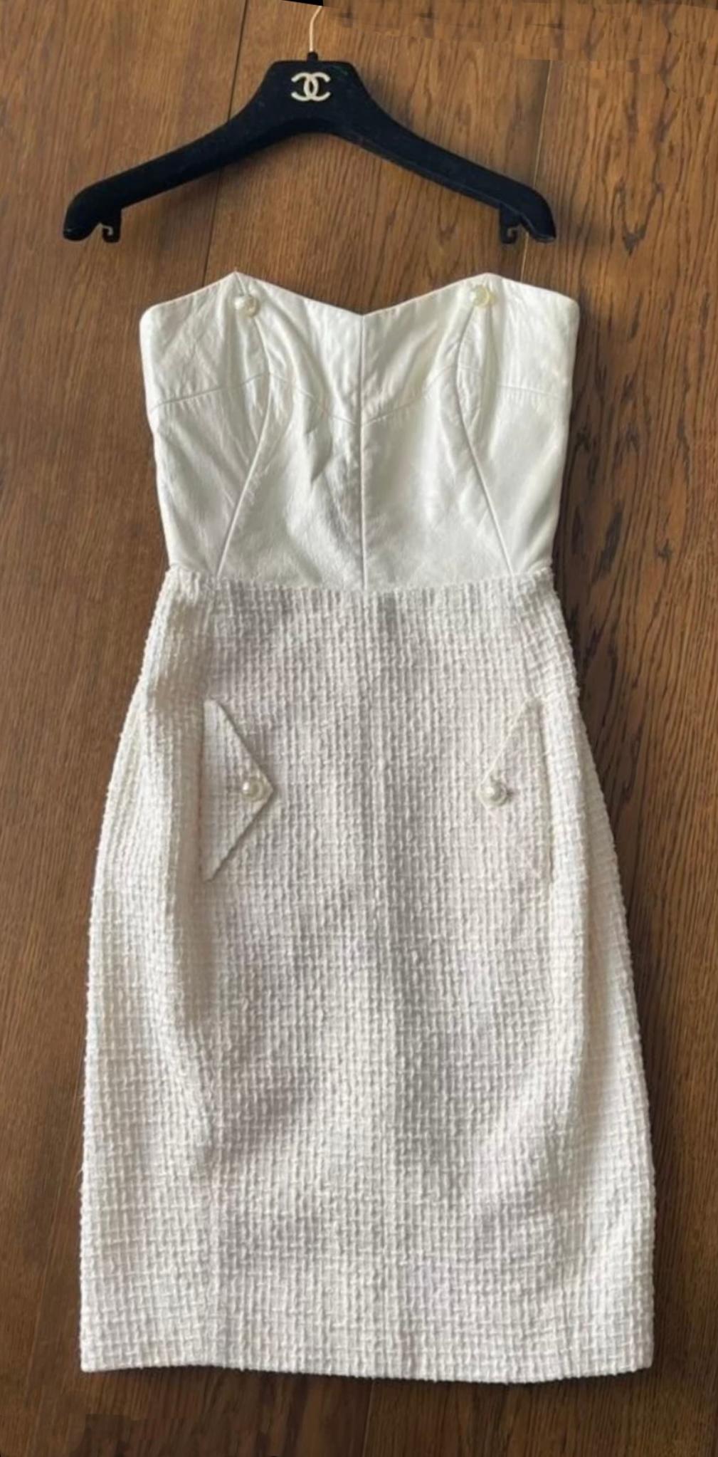 Chanel Amal Alamuddin Style Runway Tweed Dress For Sale 8