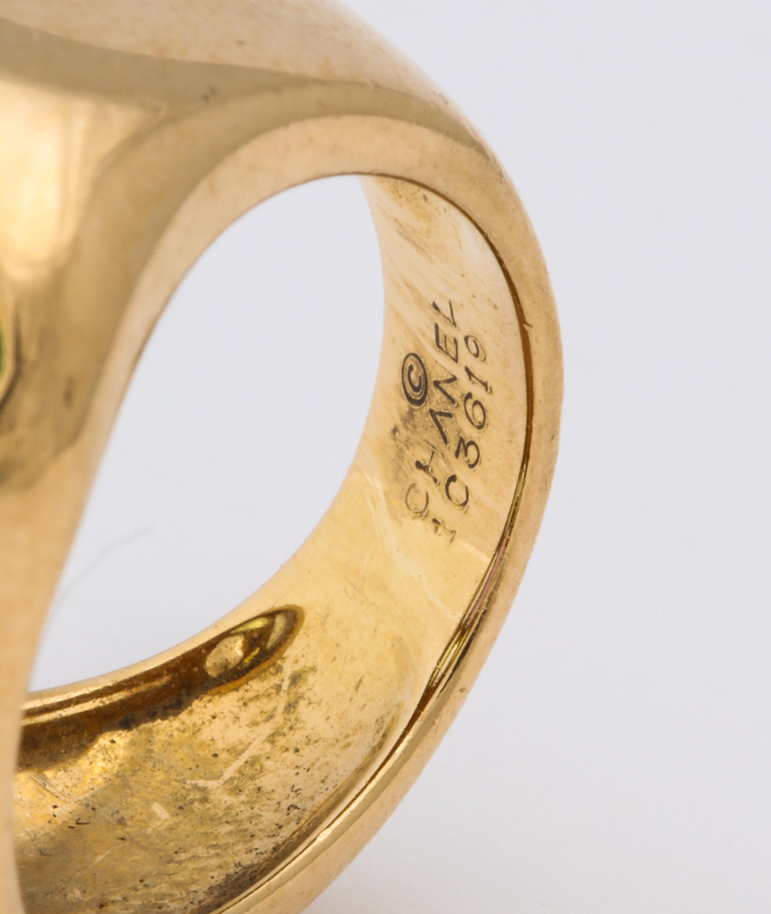 Chanel Amethyst Peridot Aquamarine Gold Ring 1