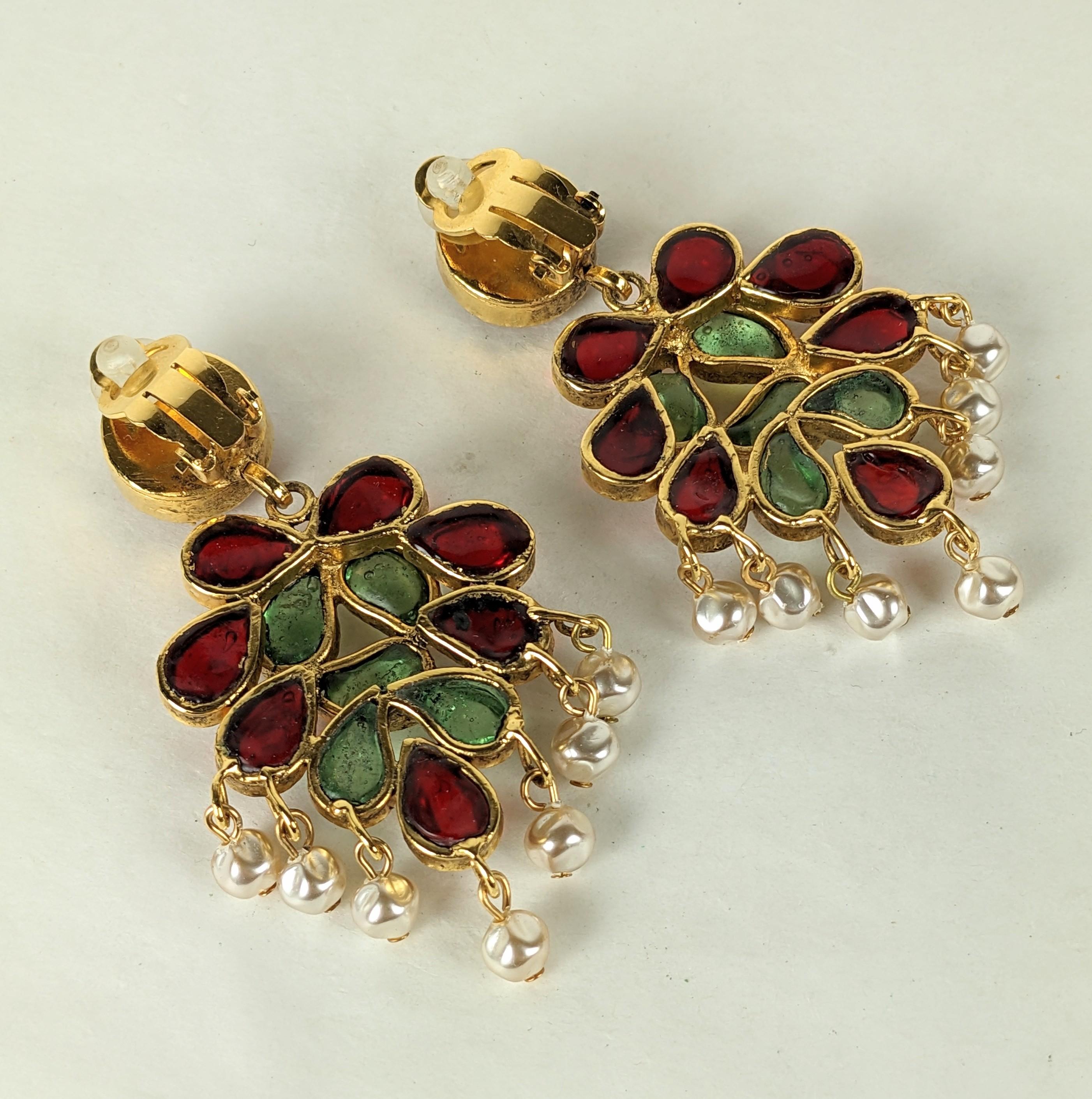 Women's or Men's Chanel Anglo Indian Moghul Earrings, Maison Gripoix For Sale