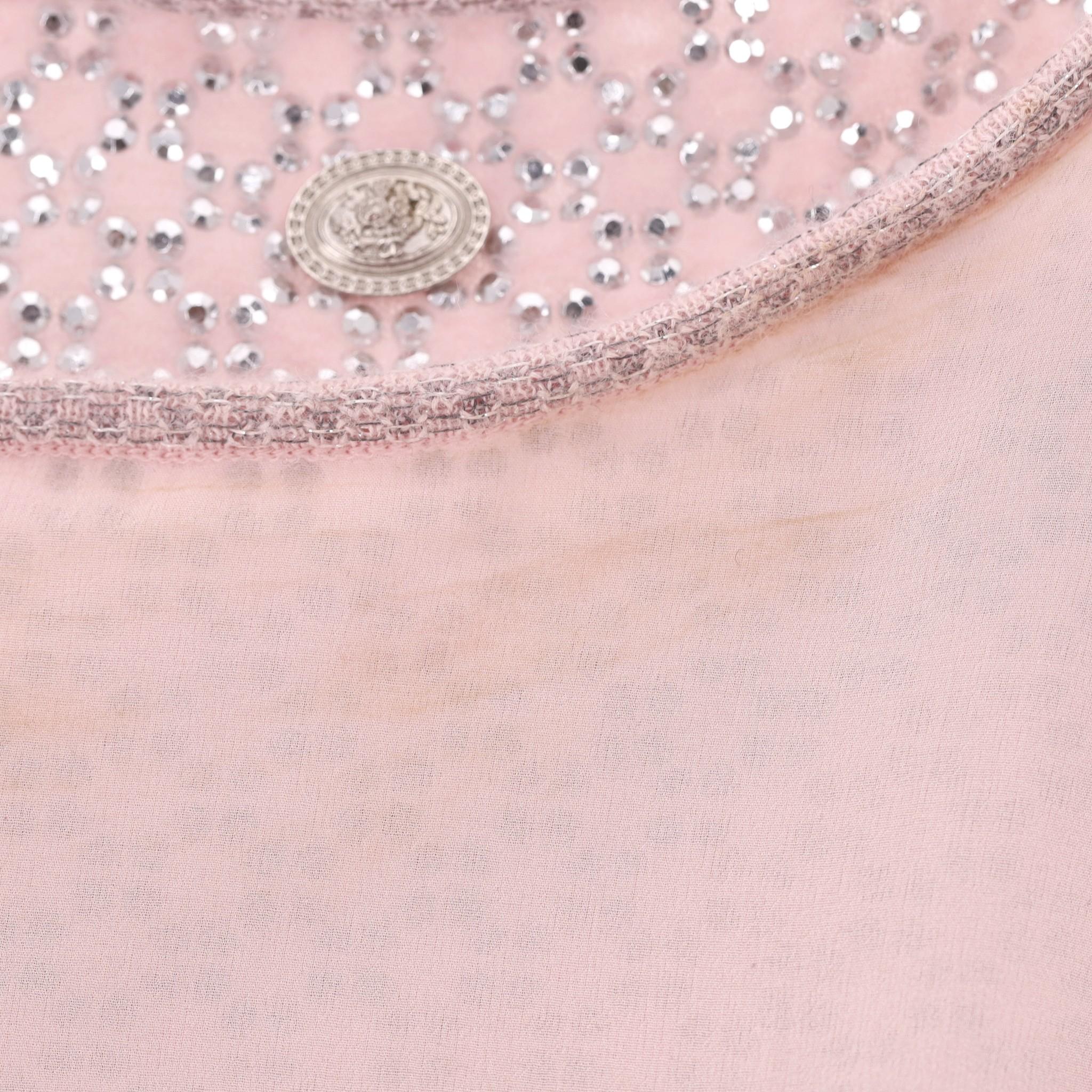 Chanel Angora Wool & Silk Rhinestone Studded Dress For Sale 7