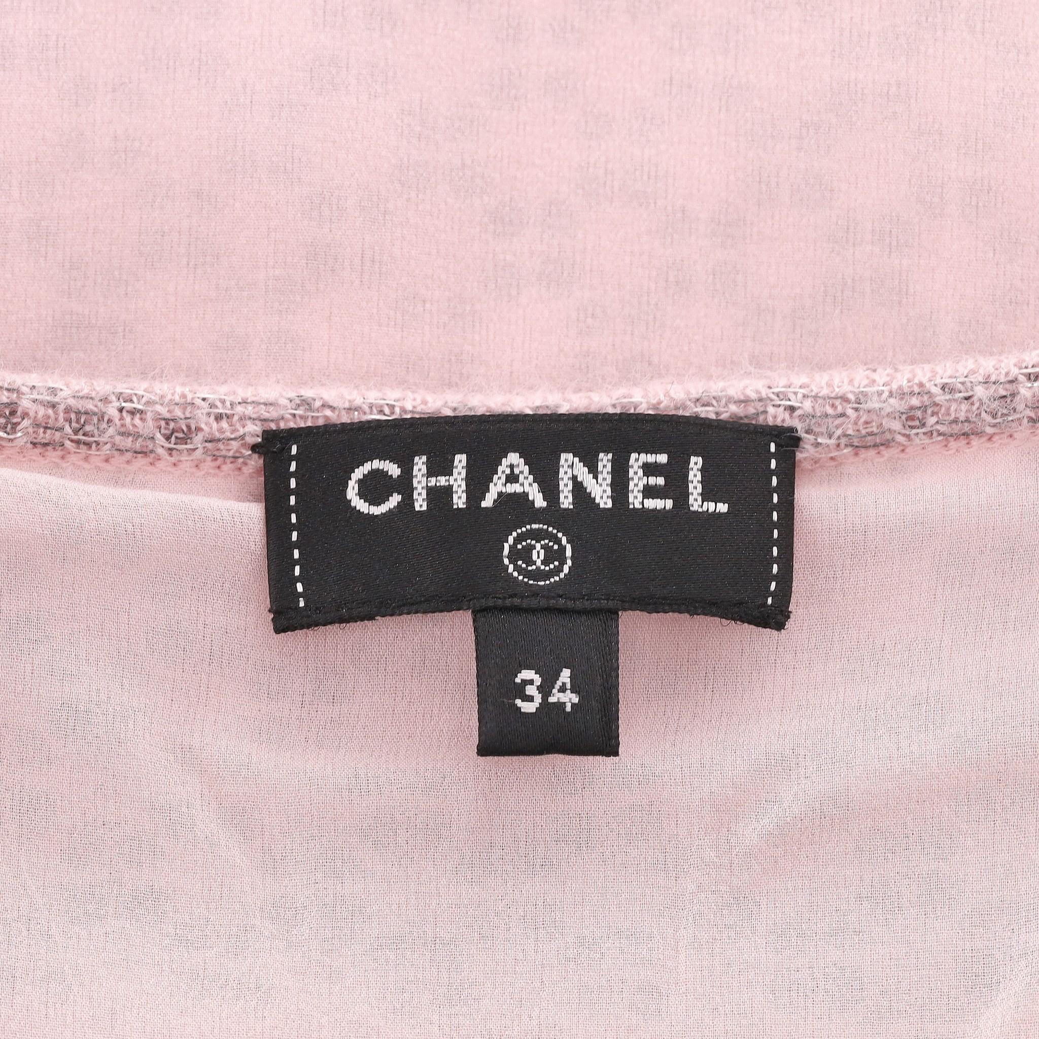 Women's Chanel Angora Wool & Silk Rhinestone Studded Dress For Sale