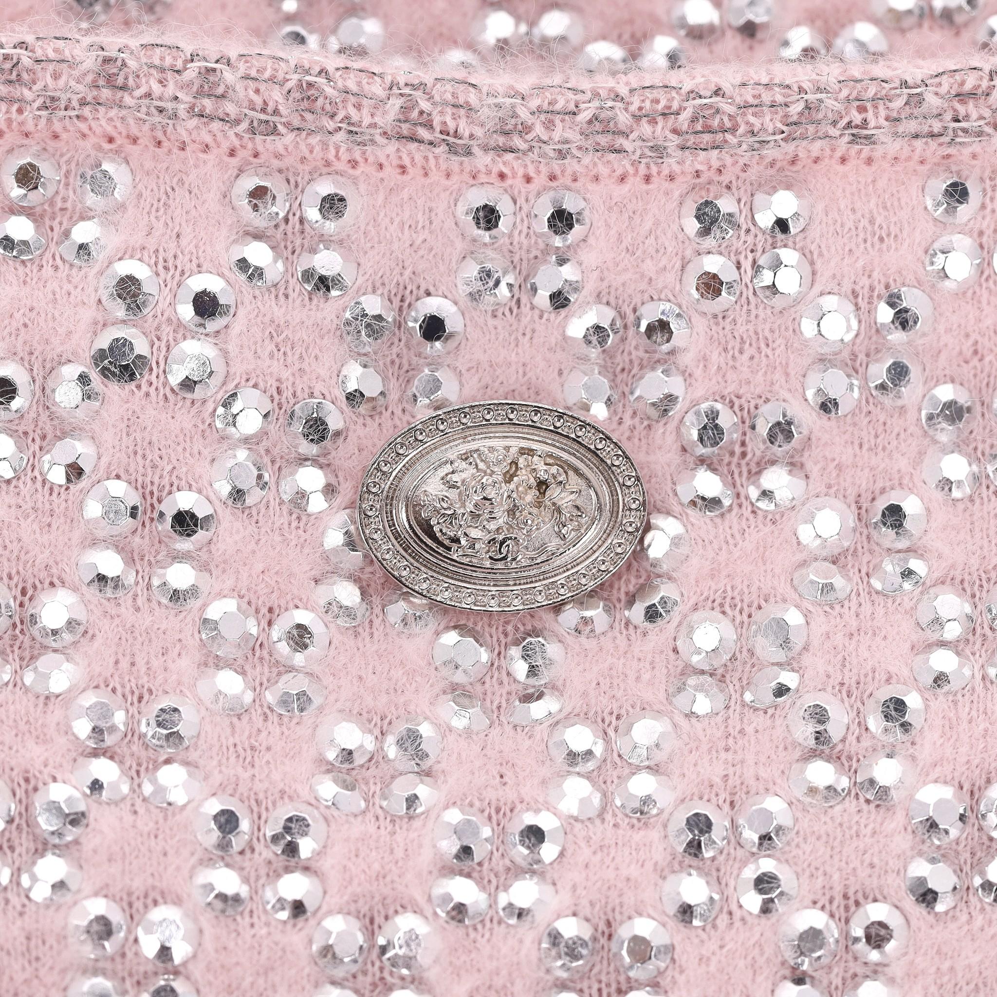 Chanel Angora Wool & Silk Rhinestone Studded Dress For Sale 1