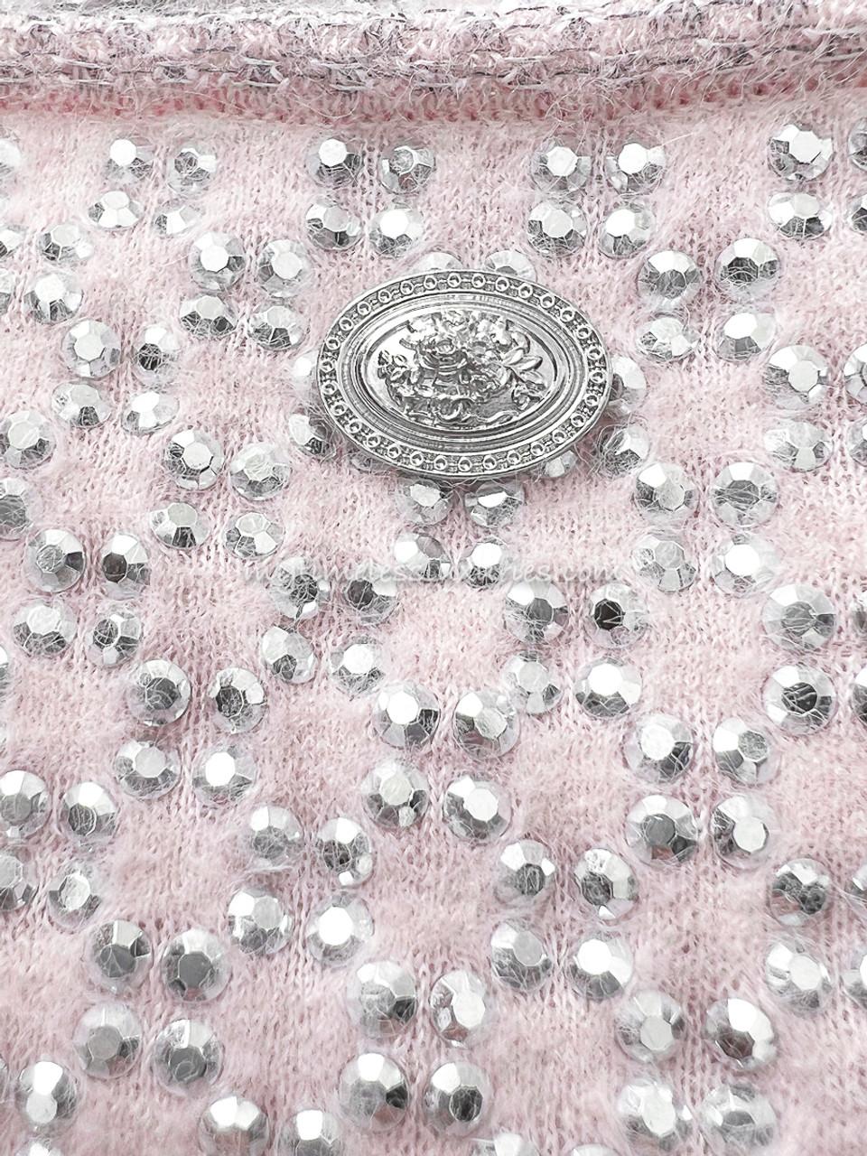 Chanel Angora Wool & Silk Rhinestone Studded Dress. For Sale 1