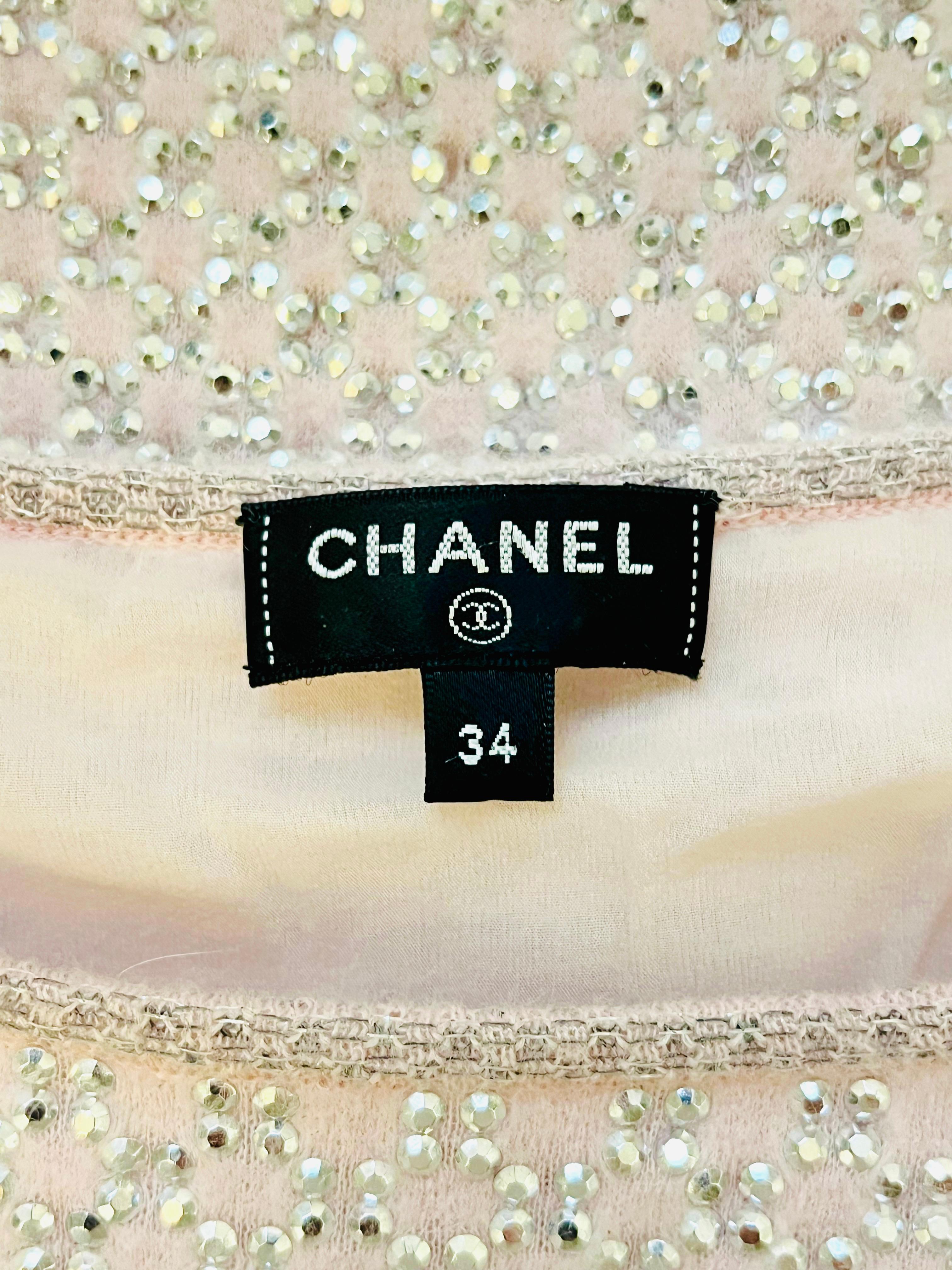 Chanel Angora Wool & Silk Rhinestone Studded Dress. For Sale 3