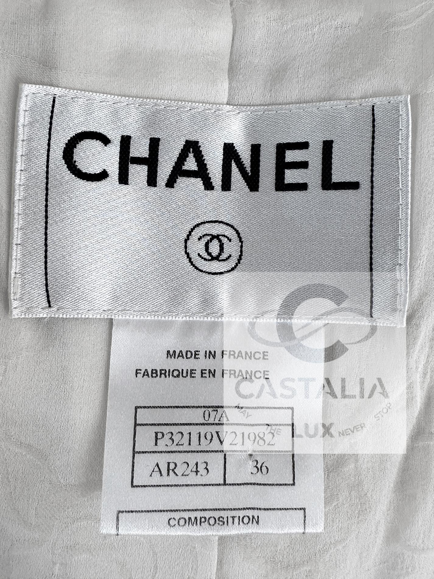 Chanel Anna Wintour Icono de estilo Traje de tweed crudo 36 FR en venta 13
