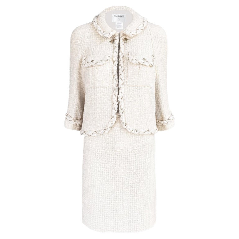 Chanel Anna Wintour Style Icon Combinaison en tweed écru 36 FR sur