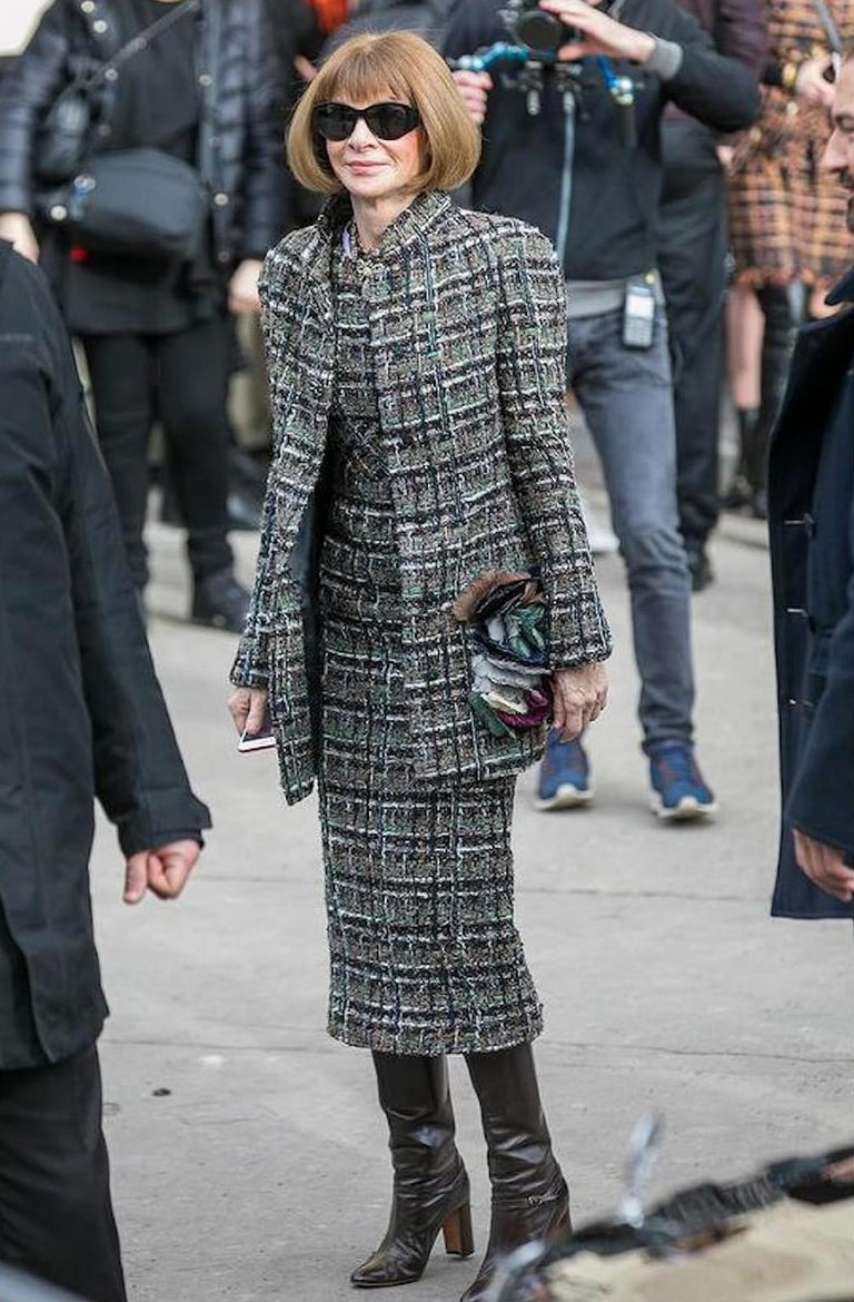 Chanel Anna Wintour Style Runway Tweed Jacket Coat