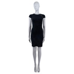 CHANEL anthracite grey viscose 2010 10A SHANGHAI KNIT Dress 36 XS