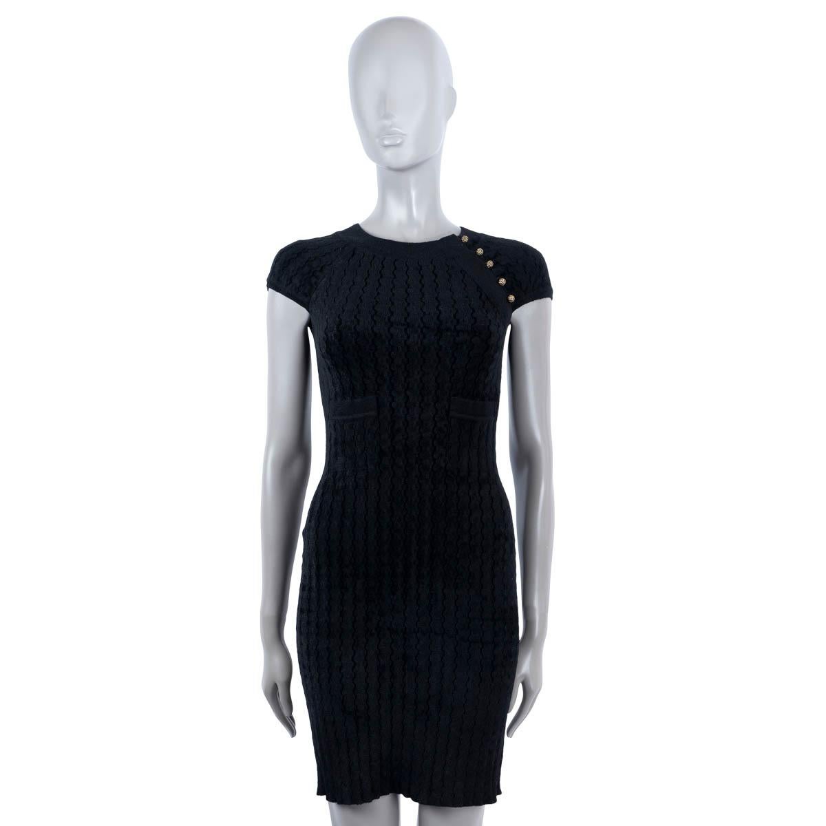 Women's CHANEL anthracite grey viscose 2010 10A SHANGHAI KNIT Dress 36 XS For Sale