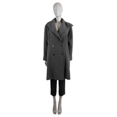 CHANEL anthracite grey wool 2011 11A BYZANCE DOUBLE BREASTED Coat Jacket 46 XL