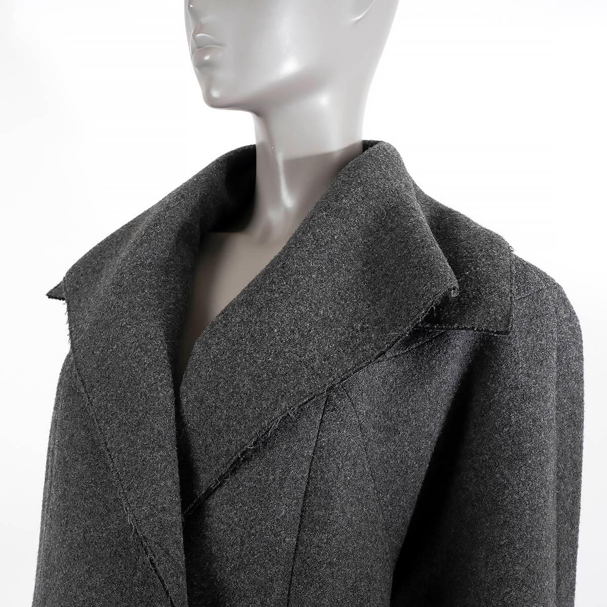 CHANEL anthracite grey wool 2011 11A BYZANCE DOUBLE BREASTED Coat Jacket 46 XL For Sale 3
