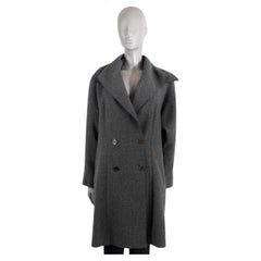 CHANEL anthracite grey wool 2011 11A BYZANCE DOUBLE BREASTED Coat Jacket 46 XL
