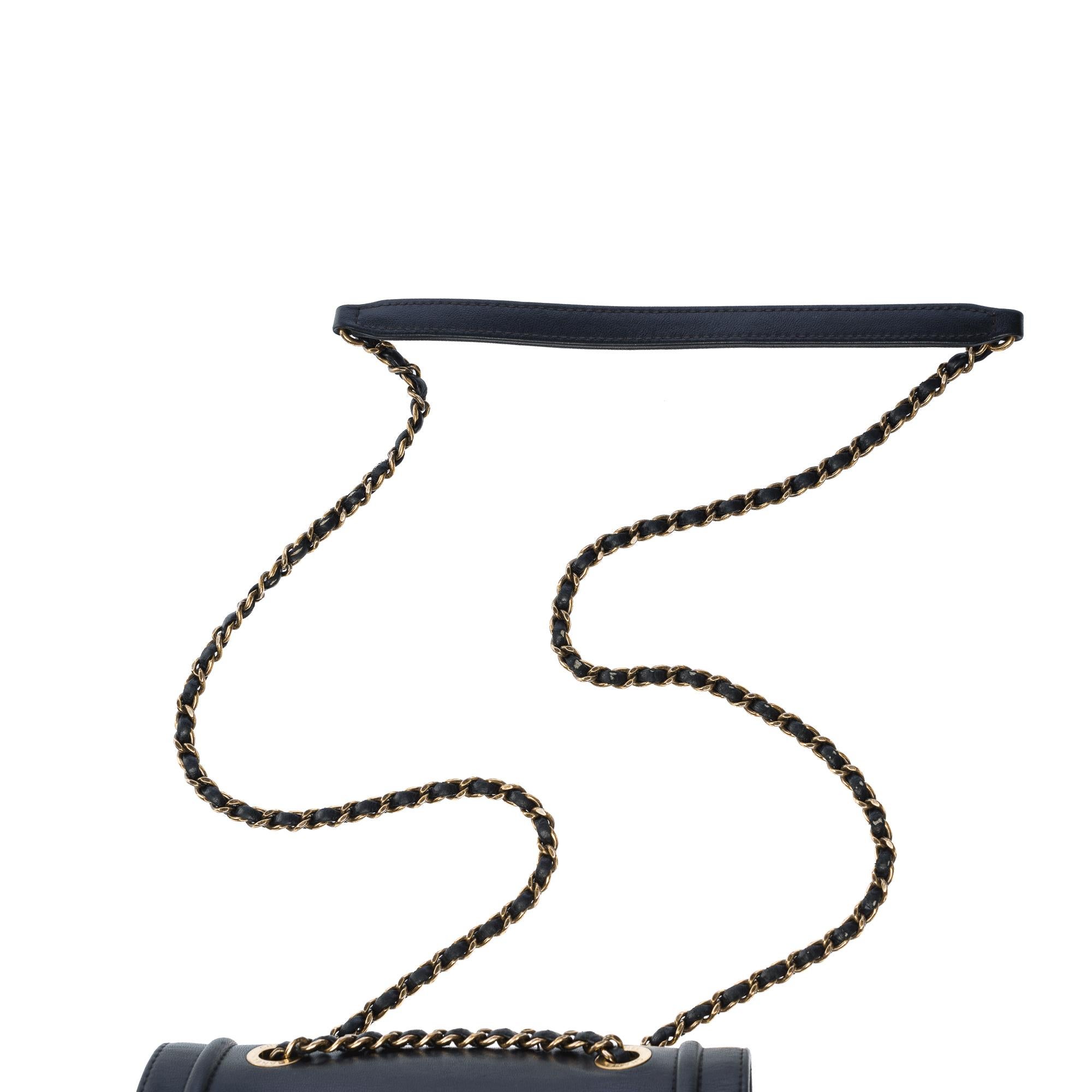 Chanel  Antico full flap shoulder bag in black lambskin, PGHW For Sale 6