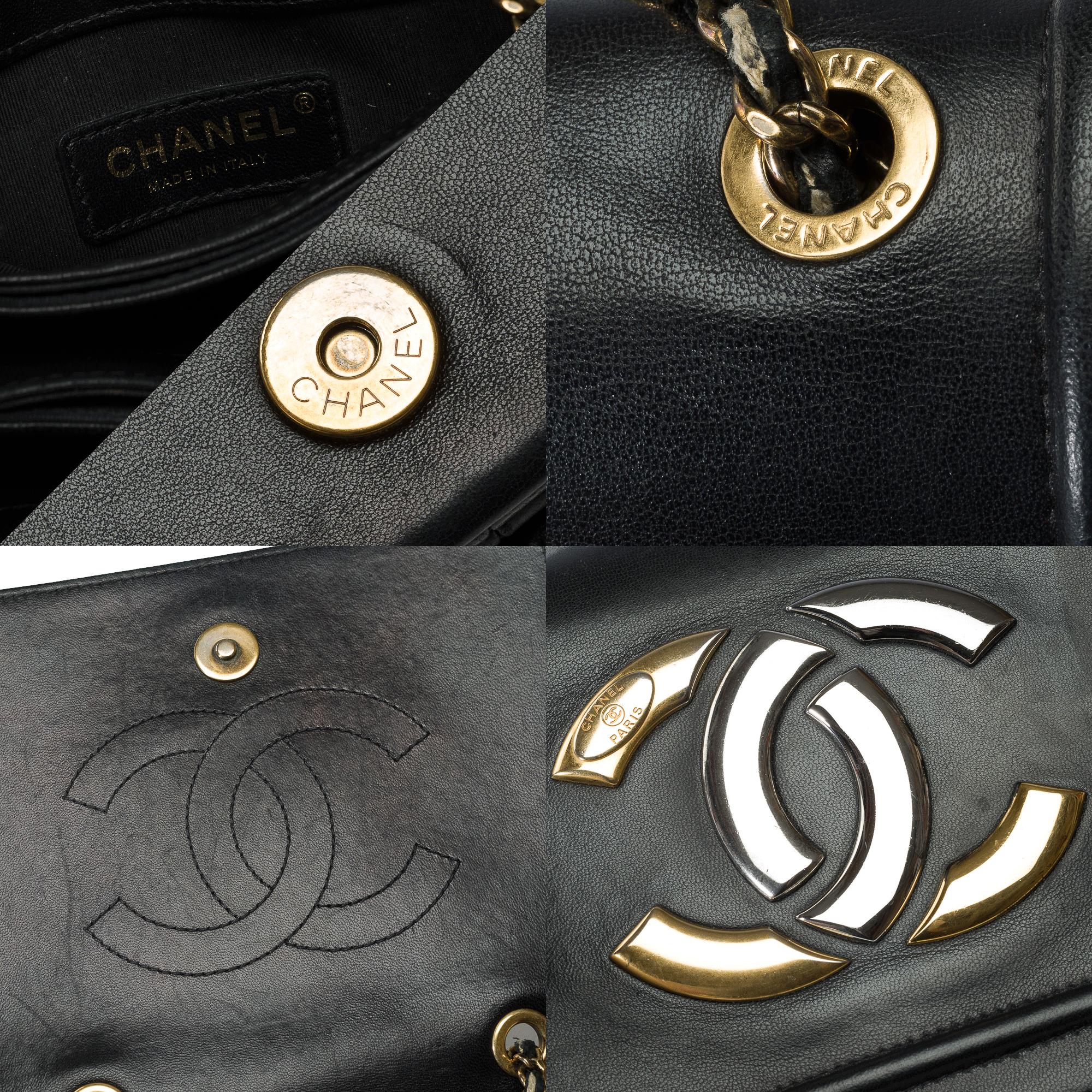 Chanel  Antico full flap shoulder bag in black lambskin, PGHW For Sale 3