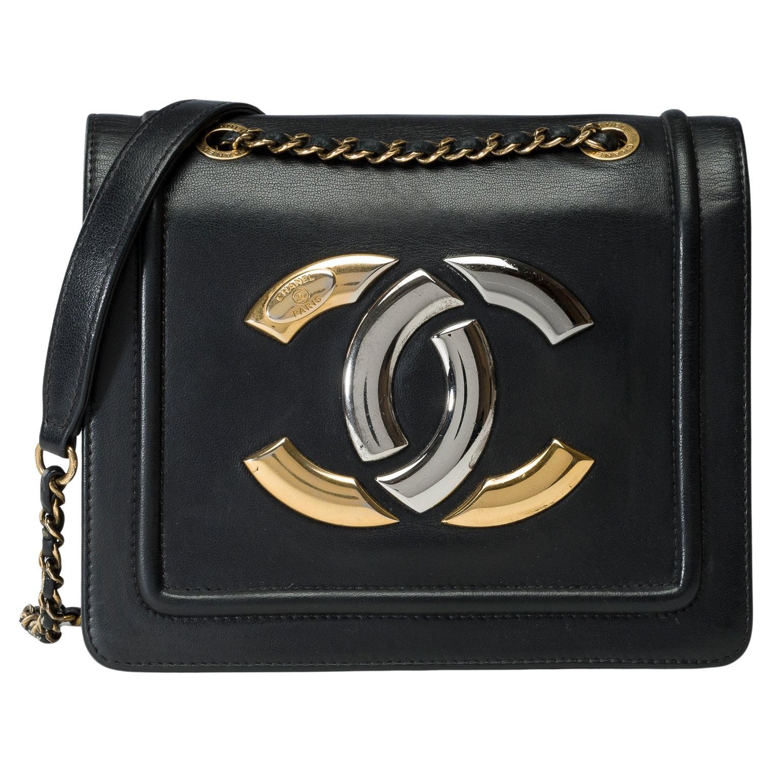 Chanel  Antico full flap shoulder bag in black lambskin, PGHW For Sale
