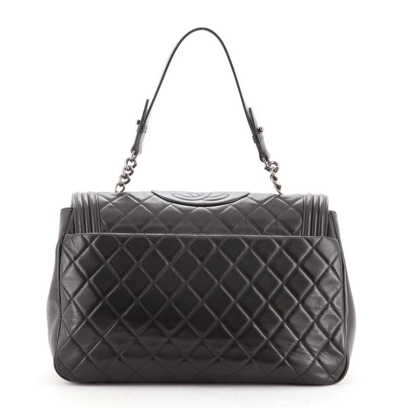 Chanel Antik Boy Flap Bag Quilted Lambskin Large In Good Condition In NY, NY