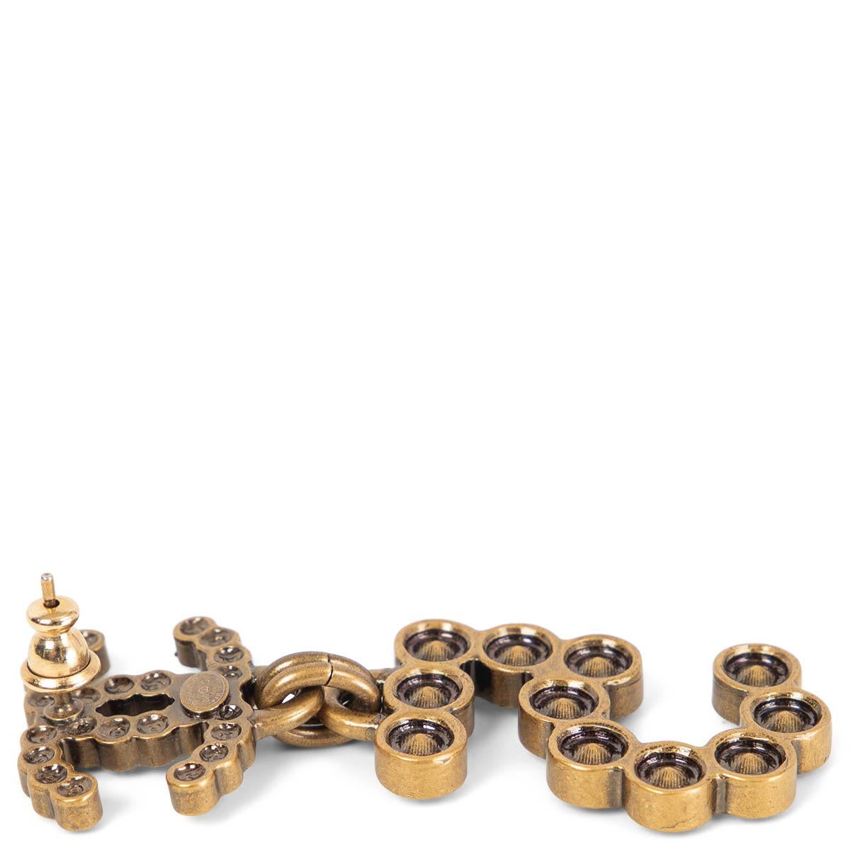 Women's CHANEL antique gold 2020 CC NO 5 Drop Earrings For Sale