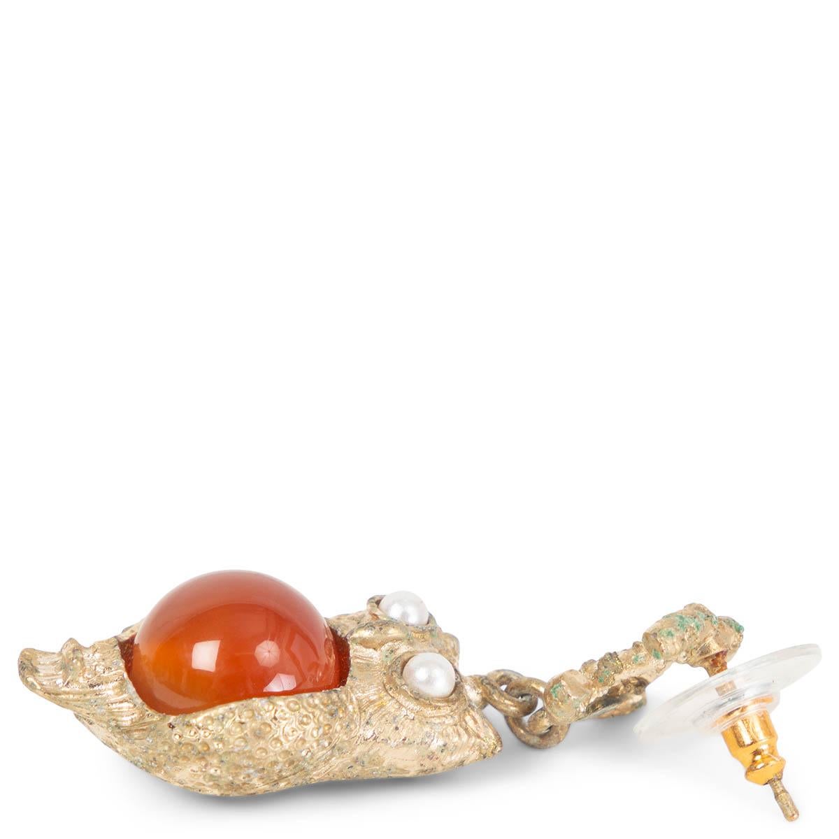 orange chanel earrings