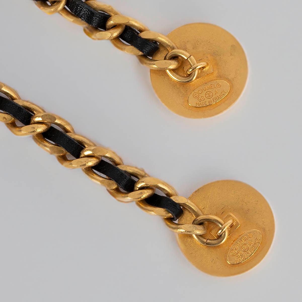 CHANEL antique gold-tone 1994 94A CC LONG CHAIN Cuff Links For Sale 1