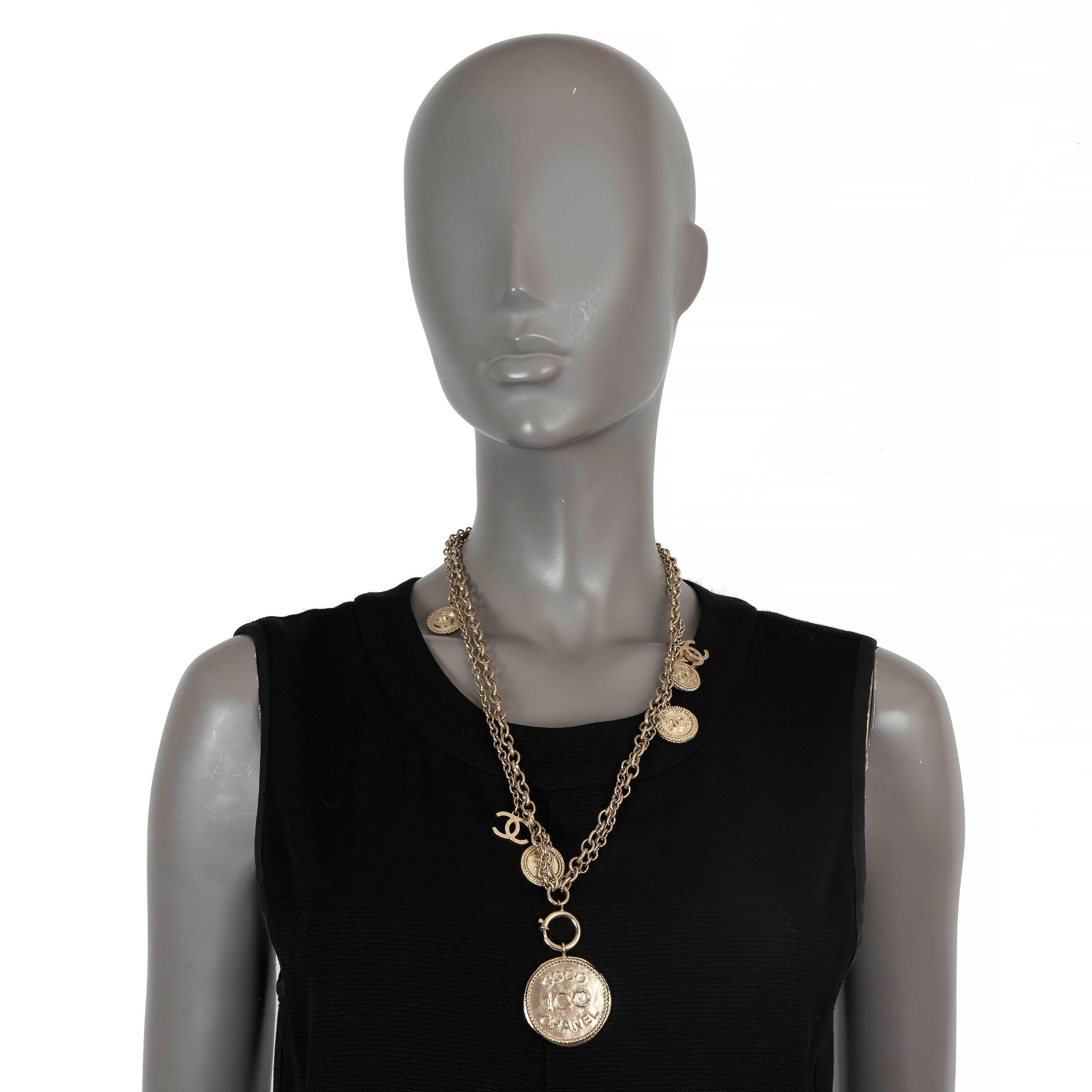 Chanel collana in argento antico 2014 14P 100TH ANNIVERSARY COIN CHAIN in vendita 1