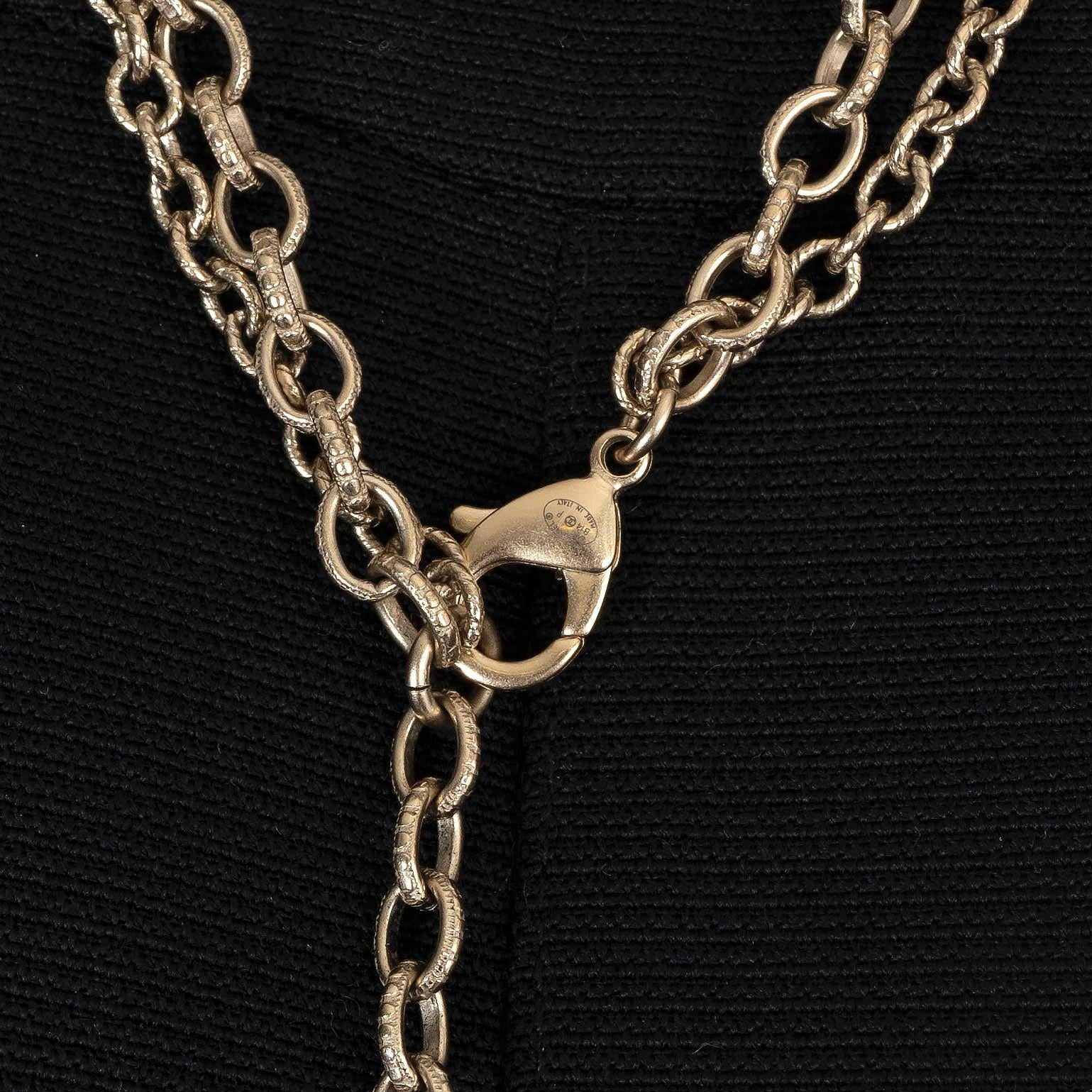 Chanel collana in argento antico 2014 14P 100TH ANNIVERSARY COIN CHAIN in vendita 3