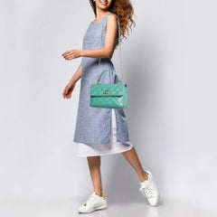 Chanel Aqua Green Quilted Leather Small Trendy CC Flap Bag