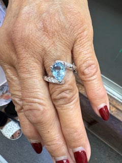 Chanel Aquamarine Diamond Comete Star 18k White Gold Ring