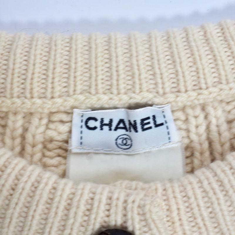Women's or Men's Chanel Aran Cable Knit Cardigan 