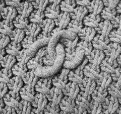 Chanel Archival CC Logo Chunky Grey Cashmere Scarf Stole