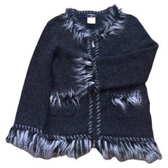 Chanel Arctic Collection Fluffy Alpaca Jacket 40 FR