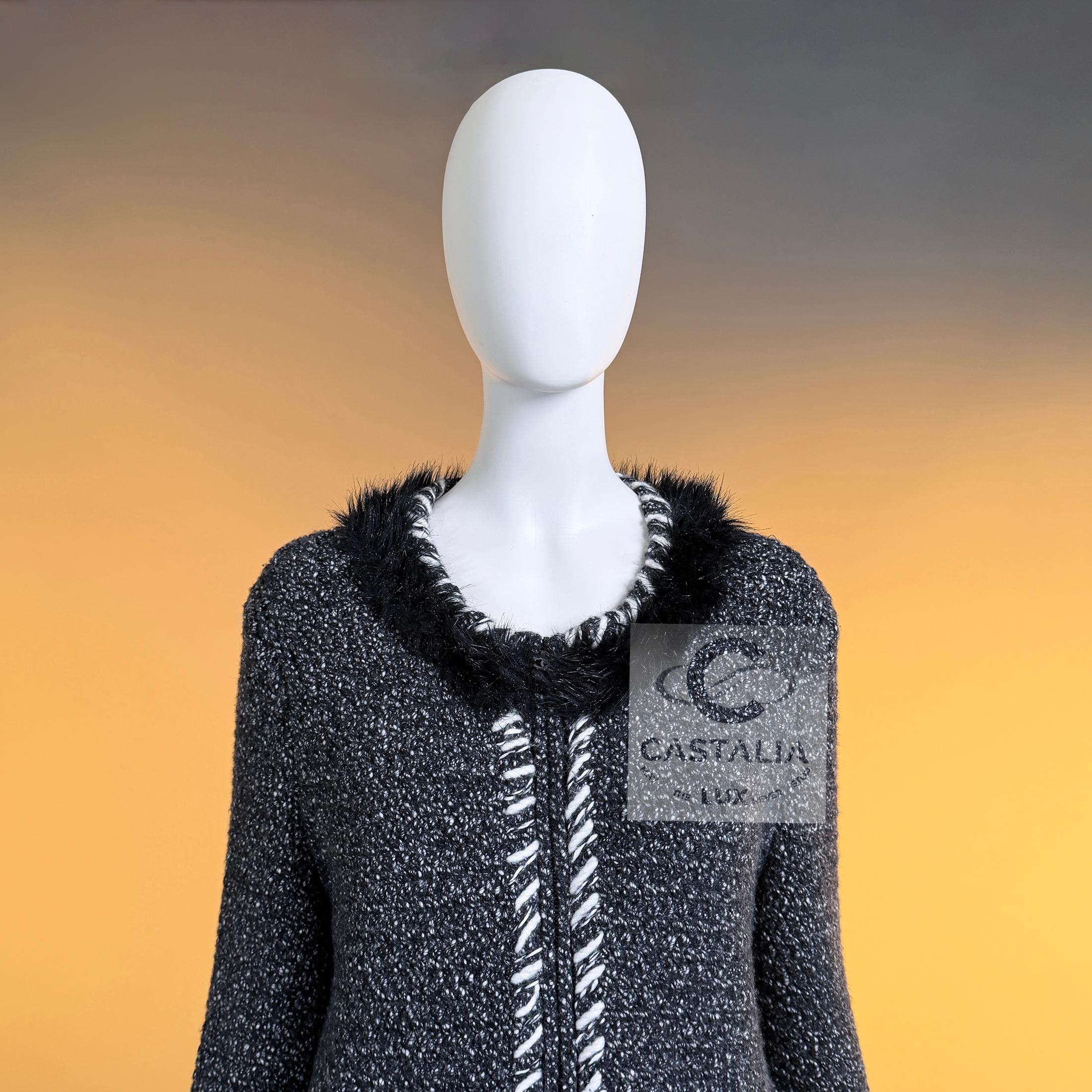 CHANEL Arctic Collection Fluffy Cashmere Bouclé Jacket 42 FR For Sale ...