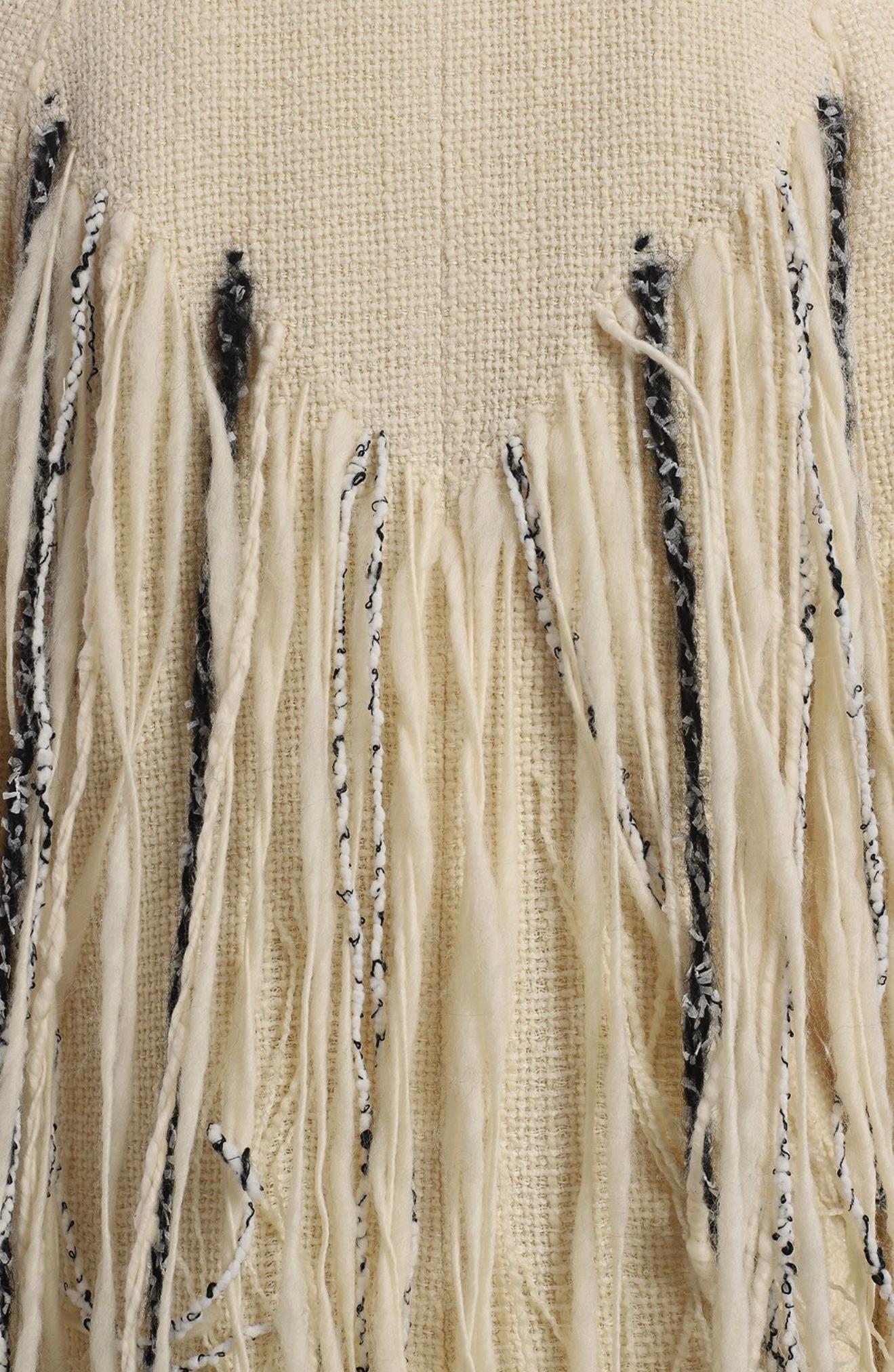 Chanel Arctic Collection Runway Fringe Tweed Ensemble 38 FR in vendita 8