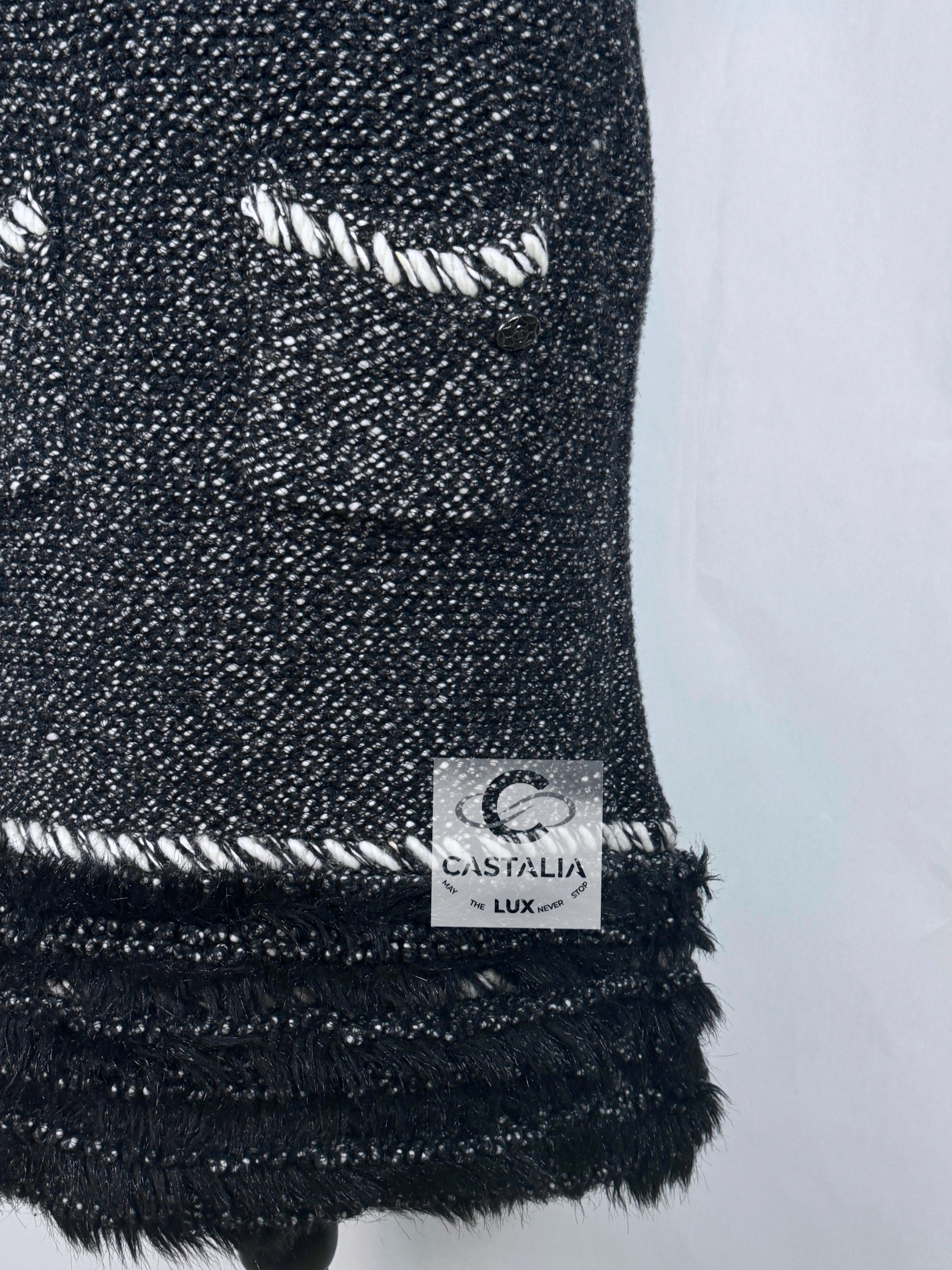 Chanel Arctic Ice Cashmere Dress with Fluffy Accents 40 FR 5
