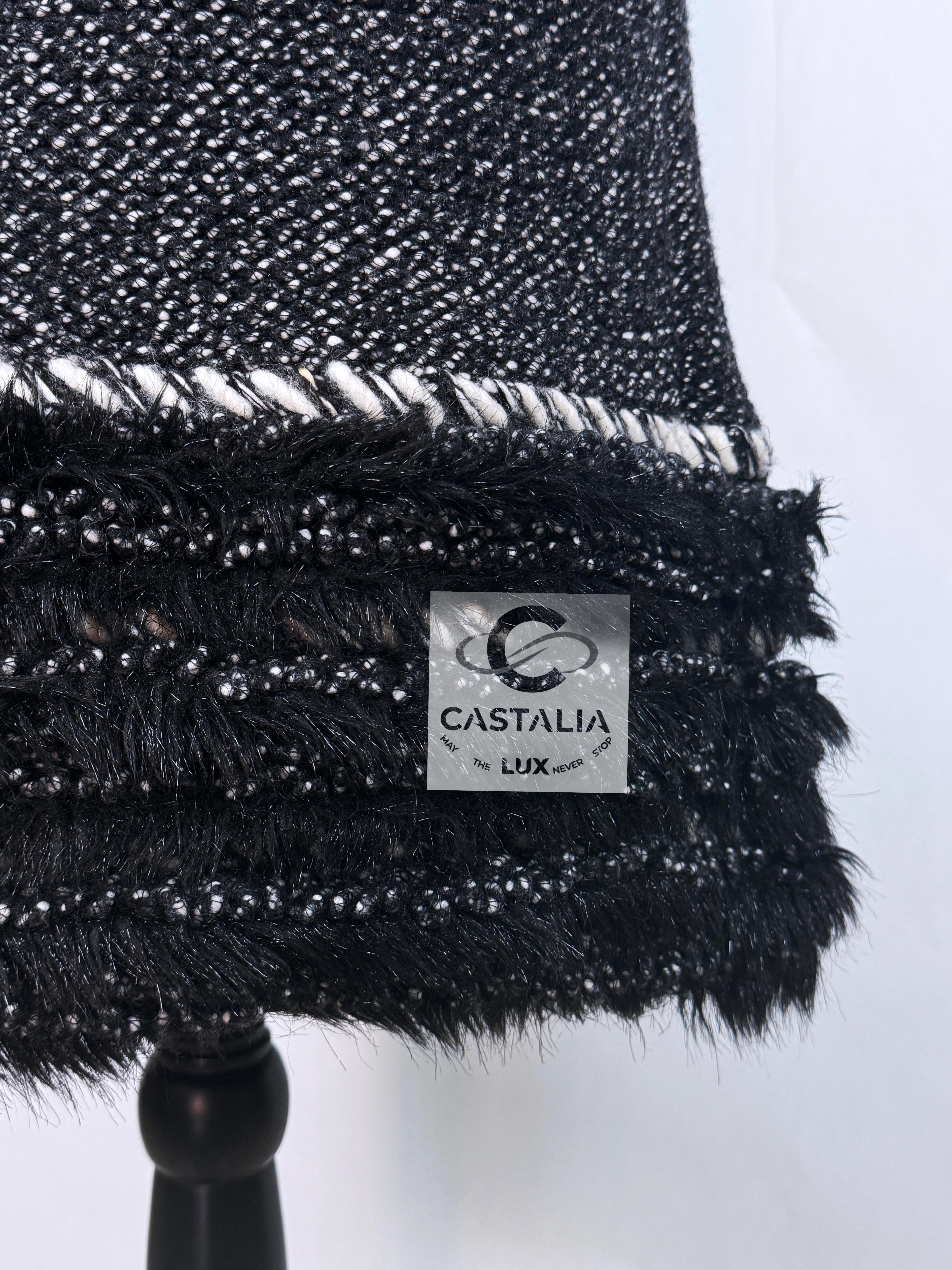 Chanel Arctic Ice Cashmere Dress with Fluffy Accents 40 FR 6