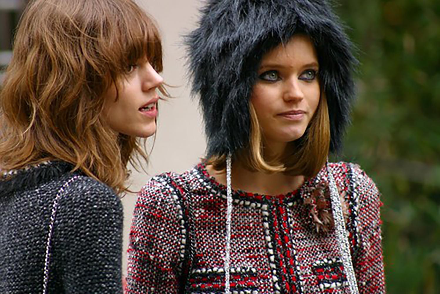 Chanel Arctic Ice Cashmere Dress with Fluffy Accents 40 FR 1