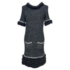 Chanel Arctic Ice Cashmere Dress with Fluffy Accents