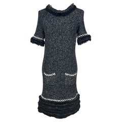 Chanel Arctic Ice Cashmere Dress with Fluffy Accents