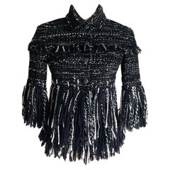 Chanel Arctic Ice CC Jewel Buttons Black Tweed Jacket