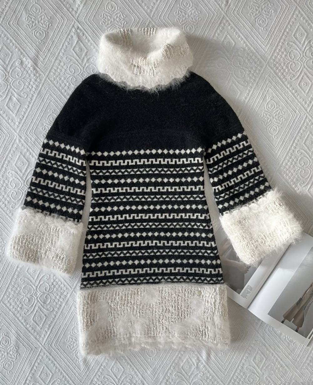 Chanel Arctic Ice Collection Charming Fluffy Dress In Excellent Condition In Dubai, AE