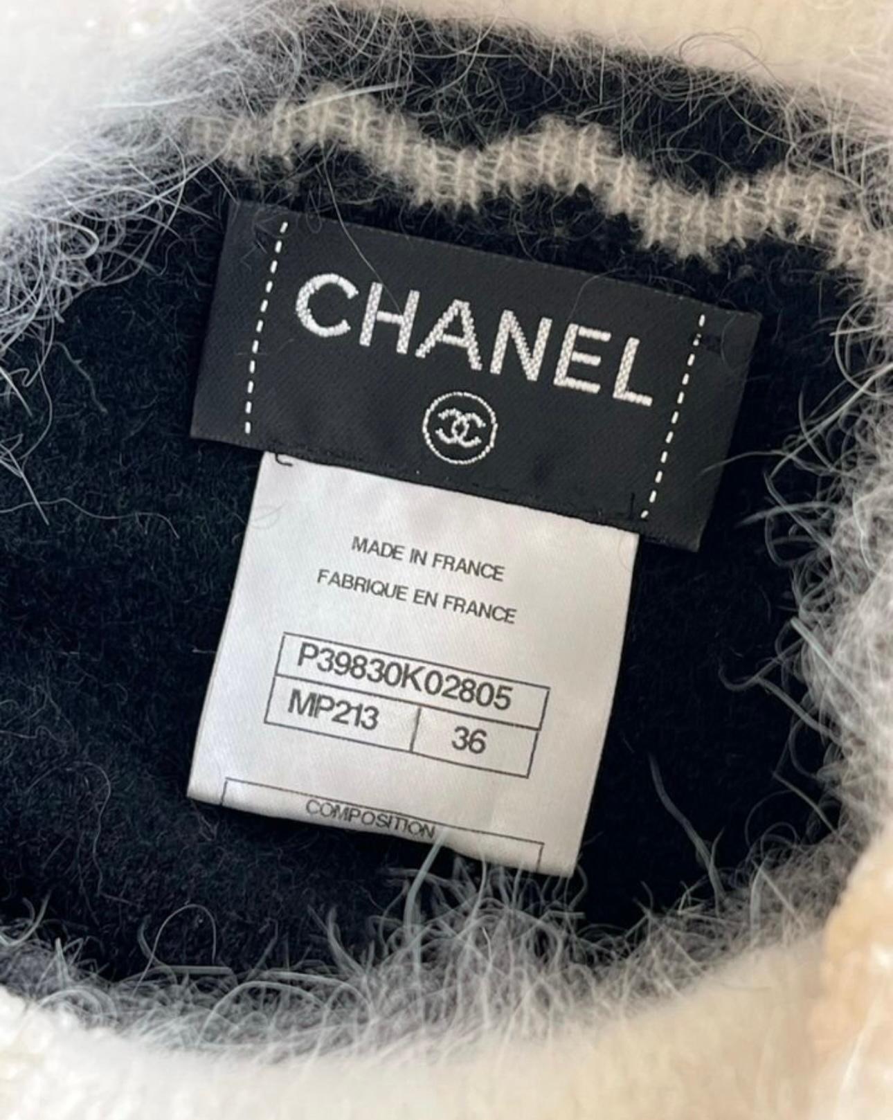 Chanel Arctic Ice Collection Fluffy Angora Dress For Sale 6