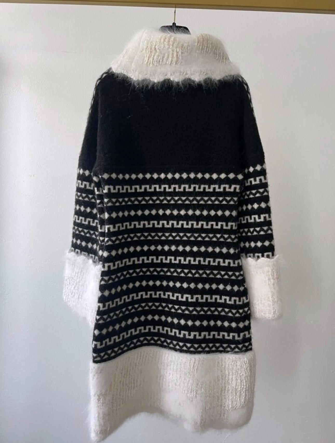Black Chanel Arctic Ice Collection Fluffy Angora Dress