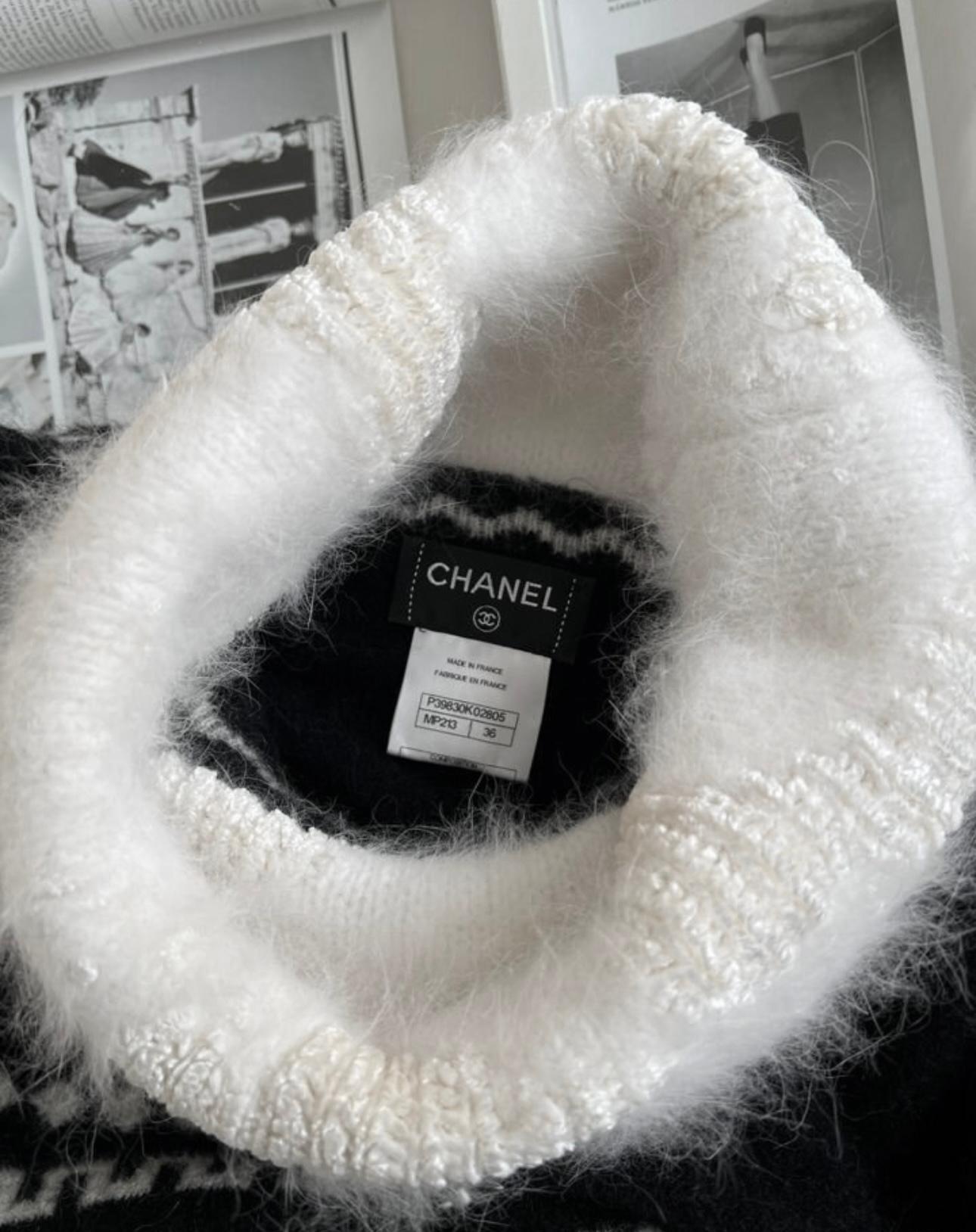 Chanel Arctic Ice Collection Fluffy Angora Dress For Sale 5