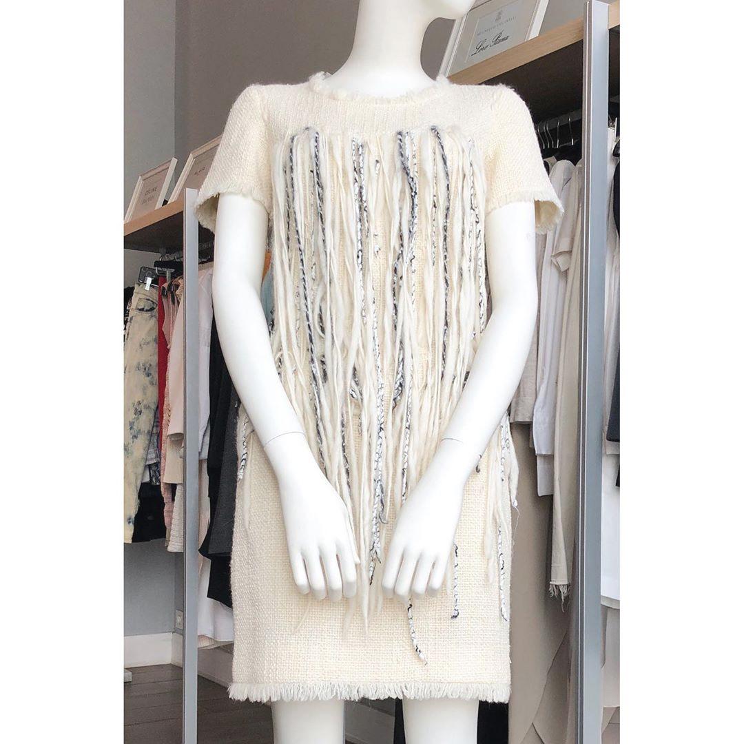 Chanel Arctic Ice Collection Fringe Tweed Dress 5