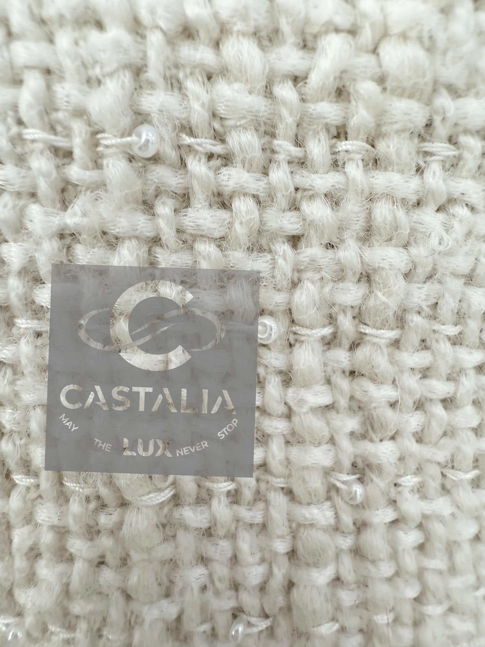 Chanel Arctic Ice Collection Iconic Fringe Tweed Dress 38 FR in vendita 12