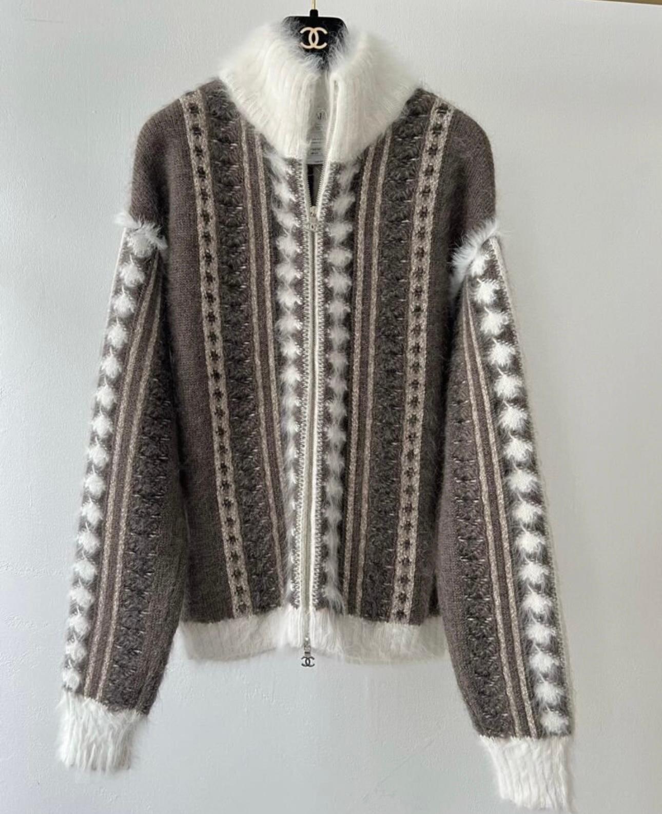 Gray Chanel Arctic Ice Collection Runway Super Cute Knit Jacket