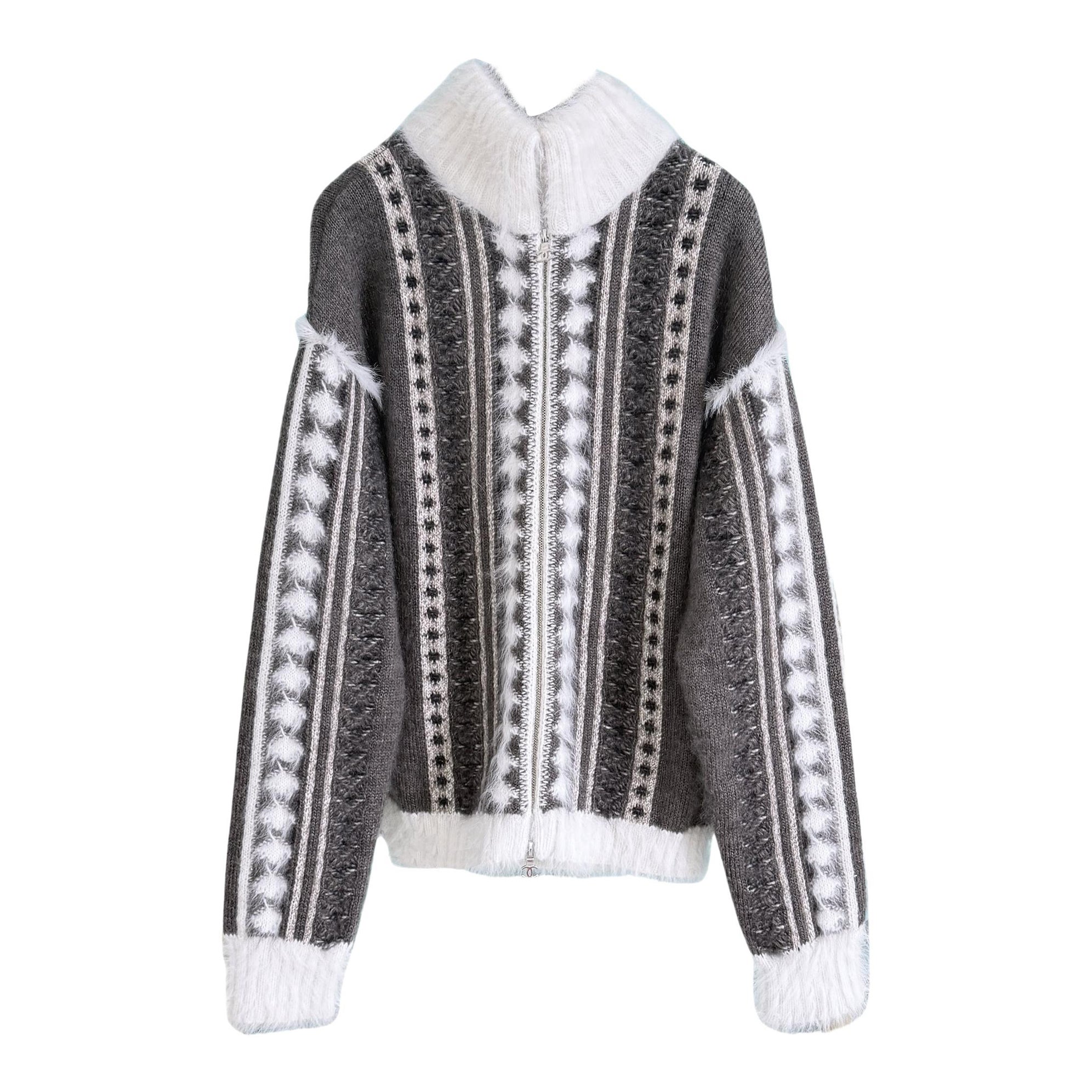 Chaqueta Chanel Arctic Ice Iconic Fluffy 42 FR