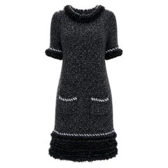 CHANEL Arctic Ice Runway Relaxed Dress with Fantasy Fur 40 FR