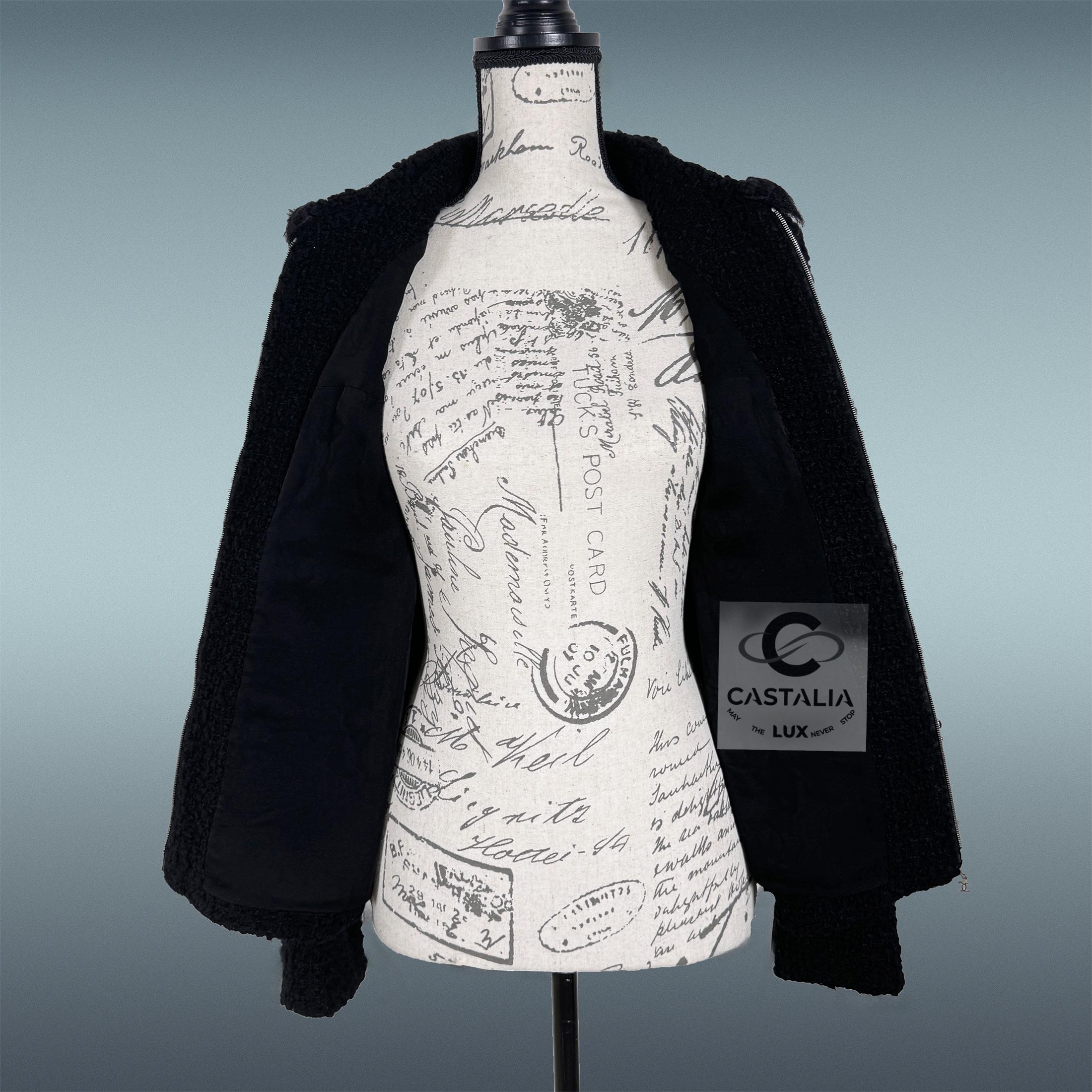 Chanel Arctic Ice Zeitlos Schwarz Tweed Jacke 38 FR im Angebot 8
