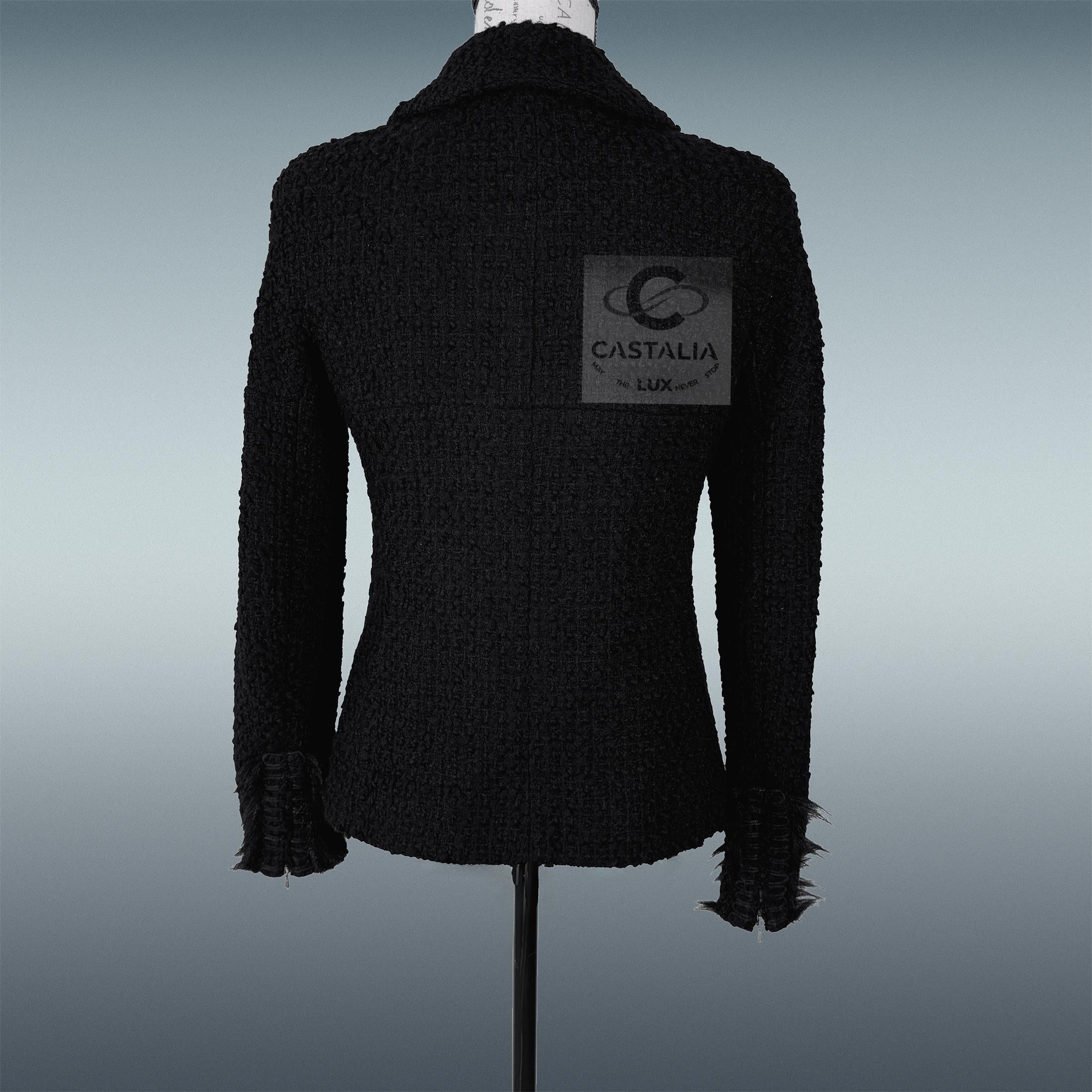 Chanel Arctic Ice Zeitlos Schwarz Tweed Jacke 38 FR im Angebot 9