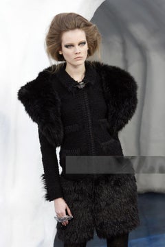 CHANEL Arctic Ice Timeless Black Tweed Jacket 38 FR